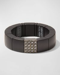 ’ROBERTO DEMEGLIO - Scacco Matte Black Ceramic Ring With Diamond Link - Lyst