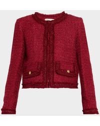 Alice + Olivia - Landon Cropped Box Jacket With Trim - Lyst