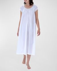 Celestine - Monica-2 Ruched Lace-Trim Cotton Nightgown - Lyst