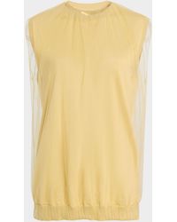 Fabiana Filippi - Knit Tulle-Layered Tank Top - Lyst