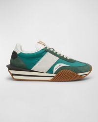 Tom Ford - James Fabric And Suede Low-Top Sneakers - Lyst