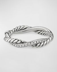 David Yurman - Petite Infinity Twisted Ring With Pave Diamonds - Lyst