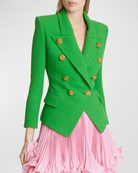 Balmain - Rose 8-Button Double-Breasted Crepe Jacket - Lyst