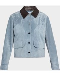 Veronica Beard - Walters Cropped Suede Jacket - Lyst