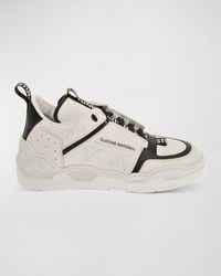 CoSTUME NATIONAL - Logo Bicolor Leather Low-Top Sneakers - Lyst