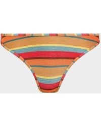 Ramy Brook - Isla Glitter Striped Bikini Bottoms - Lyst