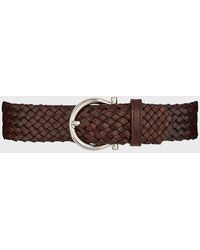 Ferragamo - Gancio-Buckle Woven Leather Belt - Lyst