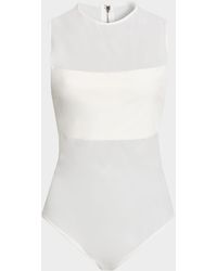 Alice + Olivia - Mesh Bandeau Bodysuit - Lyst