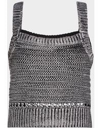 Toccin - Daisy Cropped Metallic Knit Tank Top - Lyst