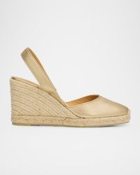 Castañer - Carissa Metallic Leather Wedge Espadrilles - Lyst
