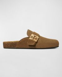 Tory Burch - Mellow Suede Buckle Slide Mules - Lyst