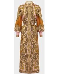 ALÉMAIS - Clemenza Silk Midi Shirtdress - Lyst