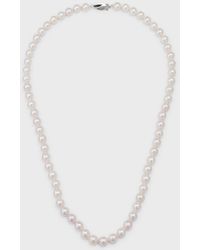 Belpearl - 18k White Gold Akoya Pearl Necklace, 20" - Lyst