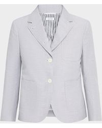 Thom Browne - Striped Linen-Cotton Single-Breasted Crop Sportcoat - Lyst