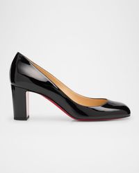 Christian Louboutin - Cadrilla Patent Block-Heel Sole Pump - Lyst