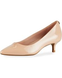 Naomi Kitten Heel Patent Comfort Pumps in White Naomi Kitten Heel Patent Comfort Pumps in White