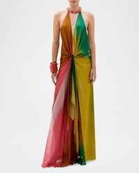 jersey mesh dress Long mesh and jersey dress  Rabanne