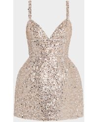 Bronx and Banco - Tessa Deep V-Neck Sequin Mini Dress - Lyst