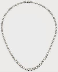 Siena Jewelry - 14k White Gold Graduated Diamond Tennis Necklace - Lyst