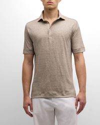 Baldassari - Linen-Cotton Polo Shirt - Lyst