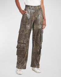 Golden Goose - Journey Distressed Leather Cargo Pants - Lyst