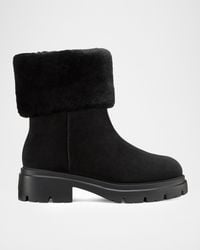 Stuart Weitzman - Hudson Shearling-Lined Suede Booties - Lyst