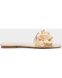 Stuart Weitzman - Lotus Crochet Flat Slide Sandals - Lyst