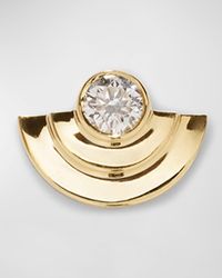 Azlee - Petite Half-round Diamond Staircase Stud Earring, Single - Lyst
