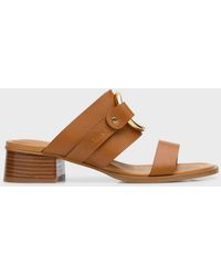 See By Chloé - Hana Leather Ring Slide Sandals - Lyst