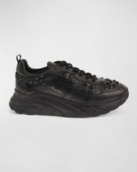 John Richmond - Allover Studded Leather Low-top Sneakers - Lyst