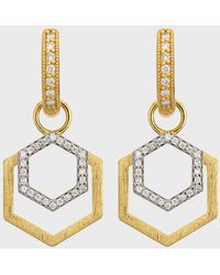 Jude Frances - Lisse Open Duo Hexagon Diamond Earring Charms - Lyst