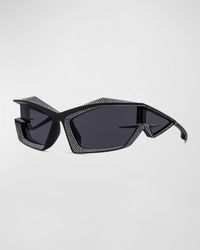 Givenchy - Giv Cut Strass Rhinestone-embellished Shield Sunglasses - Lyst