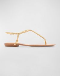 Veronica Beard - Amelia Metallic Thong Slingback Sandals - Lyst