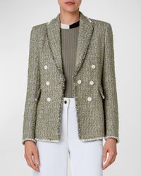 Akris Punto - Double-Breasted Illusion Tweed Blazer Jacket - Lyst