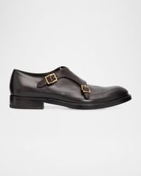Ferragamo - Apos;S Tramezza Double Monk-Strap Leather Shoes - Lyst