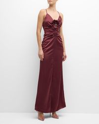 Ramy Brook - Lena Ruched Sleeveless Flower Gown - Lyst