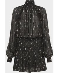 Nicholas - Cecile Ruched Turtleneck Viscose Mini Dress - Lyst