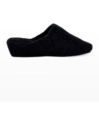 Jacques Levine - Faux-fur Wedge Slippers - Lyst