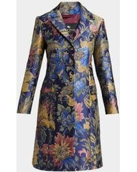 Etro - Floral Jacquard Single-Breasted A-Line Jacket - Lyst