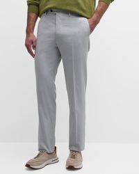 Kiton - Straight Cotton Twill Trousers - Lyst