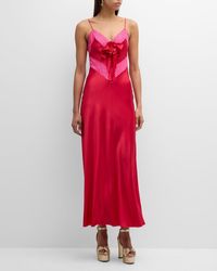 LoveShackFancy - Serita Lace-trim Silk Maxi Slip Dress - Lyst