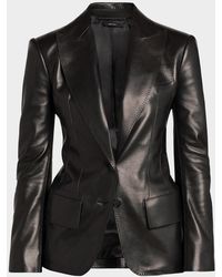 Tom Ford - Leather Peak Lapel Jacket - Lyst