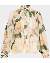 Emanuel Ungaro - Odessa Tie-Neck Floral Blouse - Lyst