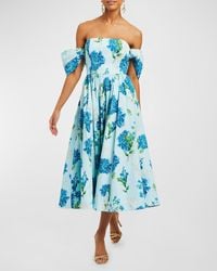mestiza - Odette Floral-Print Convertible Midi Dress - Lyst