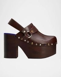 Chloé - 115Mm Talis Studded Leather Platform Clogs - Lyst