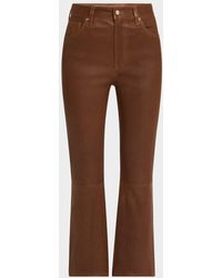 FRAME - The Leather Reboot Crop Jeans - Lyst
