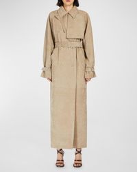 Max Mara - Quinto Suede Belted Trench Coat - Lyst
