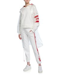 Moncler Acajou Long Drawstring Parka - White