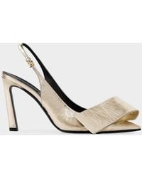 Givenchy - Twisted Ribbon 95Mm Metallic Leather Slingback Pumps - Lyst