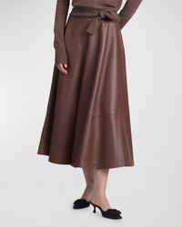 Altuzarra - Varda Leather A-Line Midi Skirt - Lyst